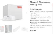 Berkshire Choice Cleanroom Socks CHSOCKR1050 Box of 400