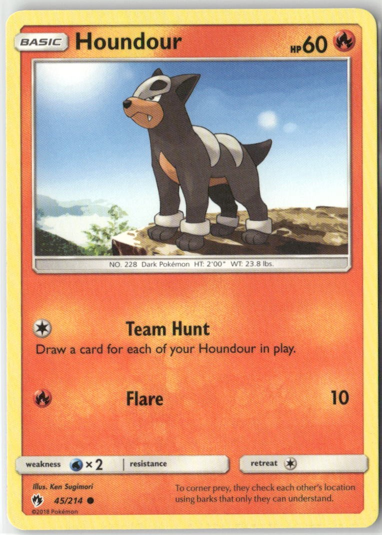 Houndour 45/214 Common Lost Thunder Pokemon Near Mint