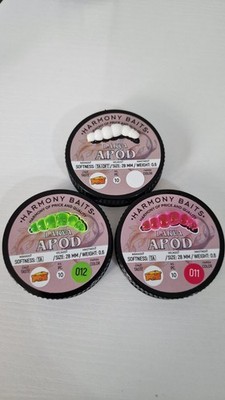 3× Harmony Baits Larva Grub Apod 28mm weiß, Tequila und BubbleGum 