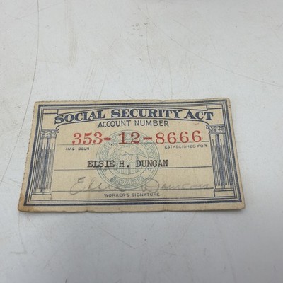Vintage Social Security Card 1936