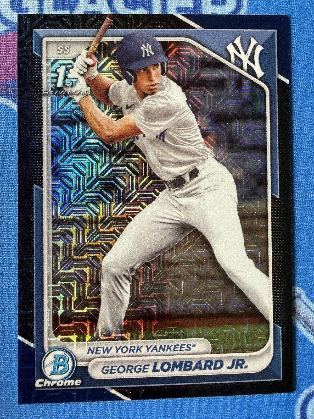 2024 Bowman Chrome George Lombard Jr. Navy Blue Mojo 28/175 #BCP-79 Yankees