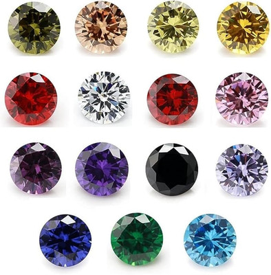5A Cubic Zirconia Round Loose Stones CZ Gems Wholesale Lot 1mm-15mm All Colors