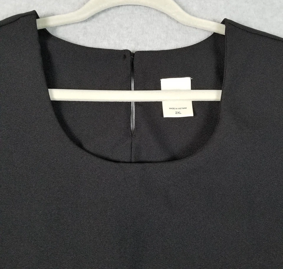 BLAIR Топ женщин 2XL XXL черный без рукавов декольте стороны разрез карьера работы - Изображение 2 из 4