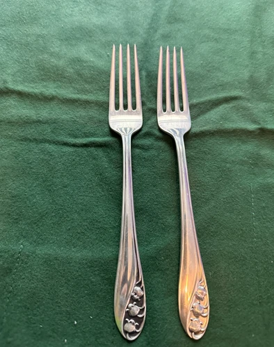Vintage Lily of the Valley by Gorham Sterling Silver Forks - 2 pc - 3.1 oz