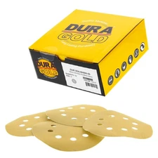 50PK - 600 Grit - 5" Gold Sanding Discs - 8-Hole Dustless Hook Loop DA Sander