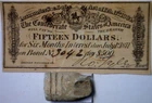 1864 CONFEDERATE $15 Intrst Note + a Civil War UNused never fired BULLET CSA  NR