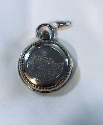 Vintage 1980s Geneva Quartz Golfer Pocket Watch EUC