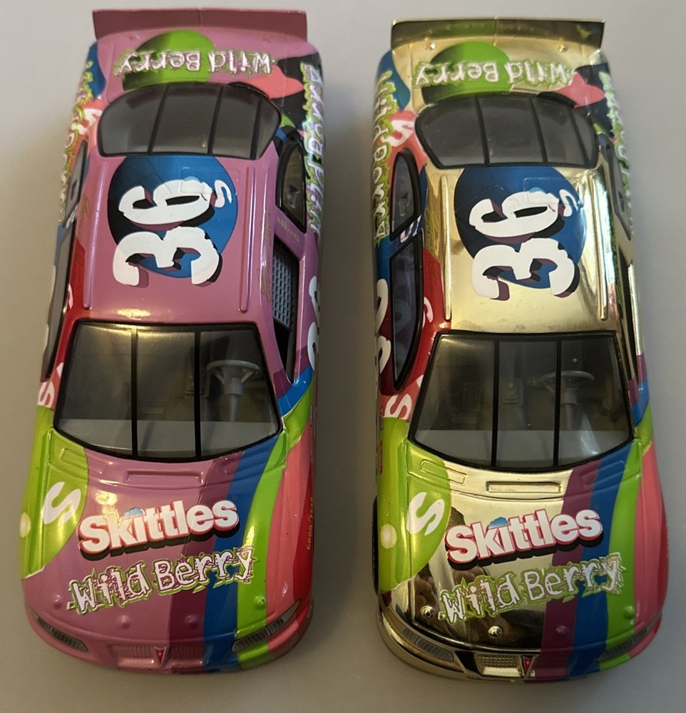 Skittles Wild Berry Pontiac Grand Prix 1/24 Scale Racing Champions Set of 2