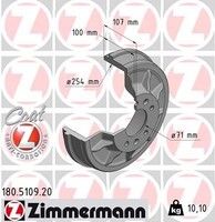 Zimmermann Bremstrommel 180.5109.20 FüR CitroËN Passend FüR Fiat Peugeot