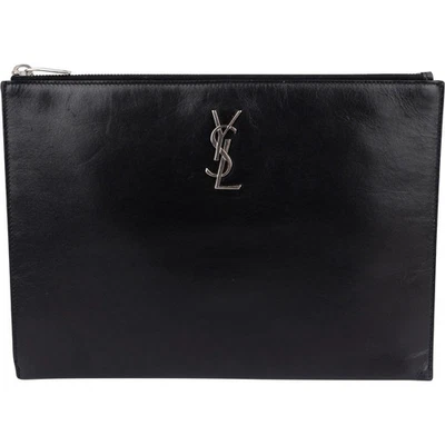 Saint Laurent Black Leather Clutch Abendtasche - Bild 1 von 4