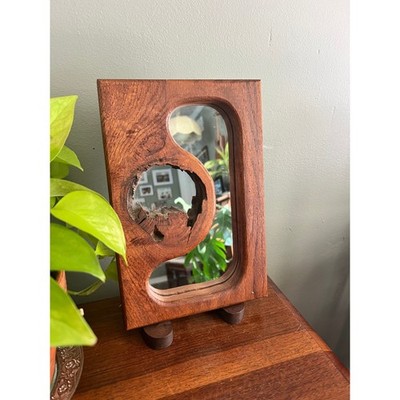 Ozark Crafts Solid American Oak Live Edge Mirror Mid Century Modern Wood Decor