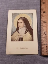 Vintage Holy Prayer Card St Therese Of Lisieux Catholic Religious Christian B2