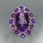 Gemstone ring 15 ct Natural Amethyst Ring 925 Sterling Silver Size 7.75 /R474338