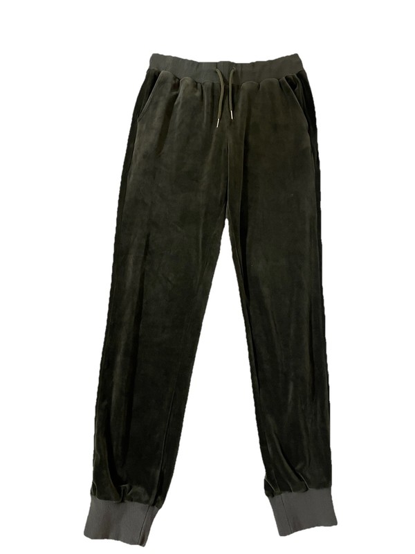 NIYAMA SOL Dark Green Velvet Tie Waist Stretch Comfort Jogger Pants Sz XL