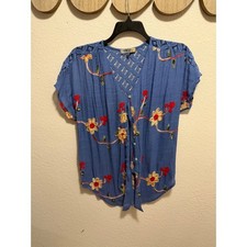 FIGUEROA  flower Floral Top Blouse Size L