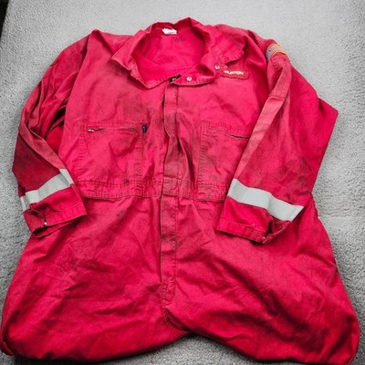 Wenaas FR Coverall Men 68 Tall Red Flame Resistant Full Zip Long Sleeve Workwear