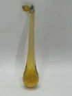 Vintage 1950s Murano Amber Yellow Glass Prism Lamp Chandelier Drop Italian Italy