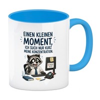 Wilfried WaschbäR Kaffeebecher In Hellblau Konzentration Spruch Mit Spruch: