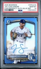 2025 Bowman Chrome Jac Caglianone Prospect Auto True Blue Refractor /150 PSA 10
