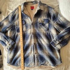 VTG BIG MAC FLANNEL SHIRT By JC PENNYS SHERPA LINED THICK CHUNKY SNAP UP XL