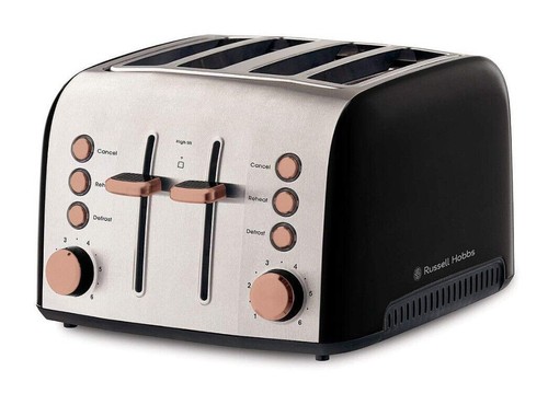 Russell Hobbs Brooklyn 4 Slice Toaster Kettle Set - Black/Copper - Picture 4 of 6