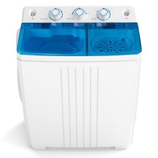 COSTWAY Portable Washing Machine Twin Tub 8kg Laundry Washer-Blue