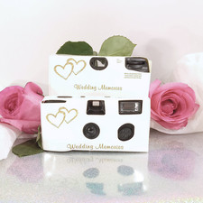 10 Gold Hearts Single Use Disposable Cameras, Wedding Cameras F50349