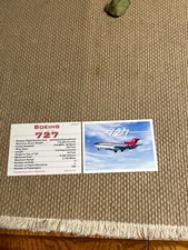 Northwest Airlines Boeing B-727 Information Card Pilot Premium 1980's