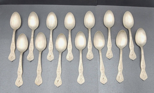 Empire Silver Co Spoons Engraved Monogram P Strawberries Design Set of 14 - Picture 1 of 18