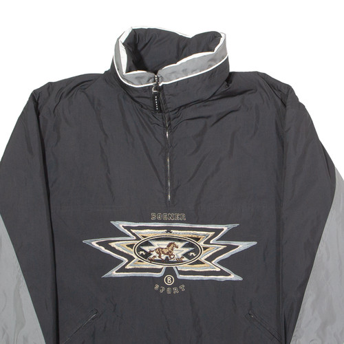 BOGNER Embroidered Womens Pullover Jacket Black Hooded S - Picture 2 of 6