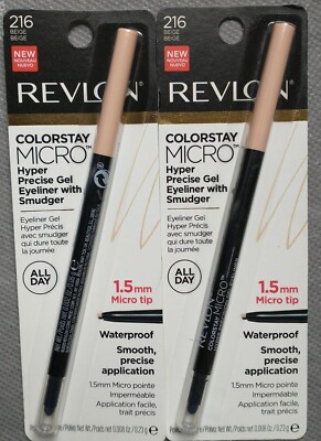 Pack 2 Revlon Colorstay Micro Hyper Precise Gel Eyeliner Sealed 216 - Beige 