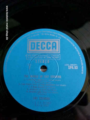 Cat Stevens – The World Of Cat Stevens Vinyl, LP, France Press 1970 SG+ - Picture 7 of 8