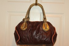 Steven By Steve Madden Naomi Color Block Brown Leather Satchel Shoulder Bag $228