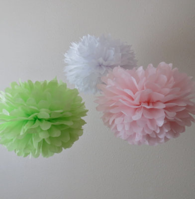 36x Mixed paper pom poms flowers wedding birthday baby shower anniversary decor
