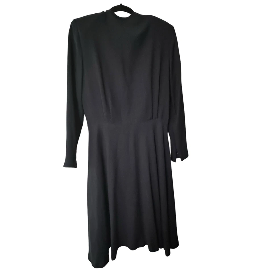 Vestido Linda Allard Ellen Tracy Talla Grande Envolvente Vintage Mezcla de Lana Azul Marino Foto 2 de 4