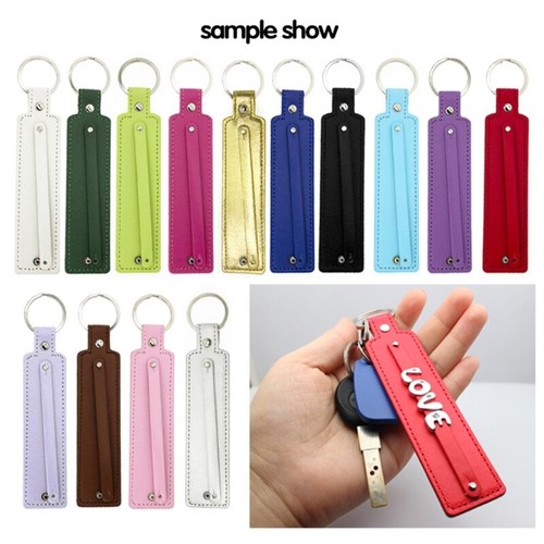 PU Leather Round Keychain Bright Colorful PU Leather Keychain Waist Wallet - Zdjęcie 3 z 22