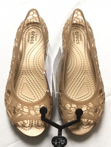 crocs isabella jelly flat bronze