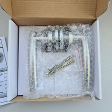 Image of Door Handles - Arched T-Bar - Satin Nickel/Stainless steel - Pair & Fittings.