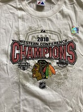 2010 WESTERN CONFERENCE CHAMPIONS CHICAGO BLACKHAWKS SHIRT SIZE 2XL NEW