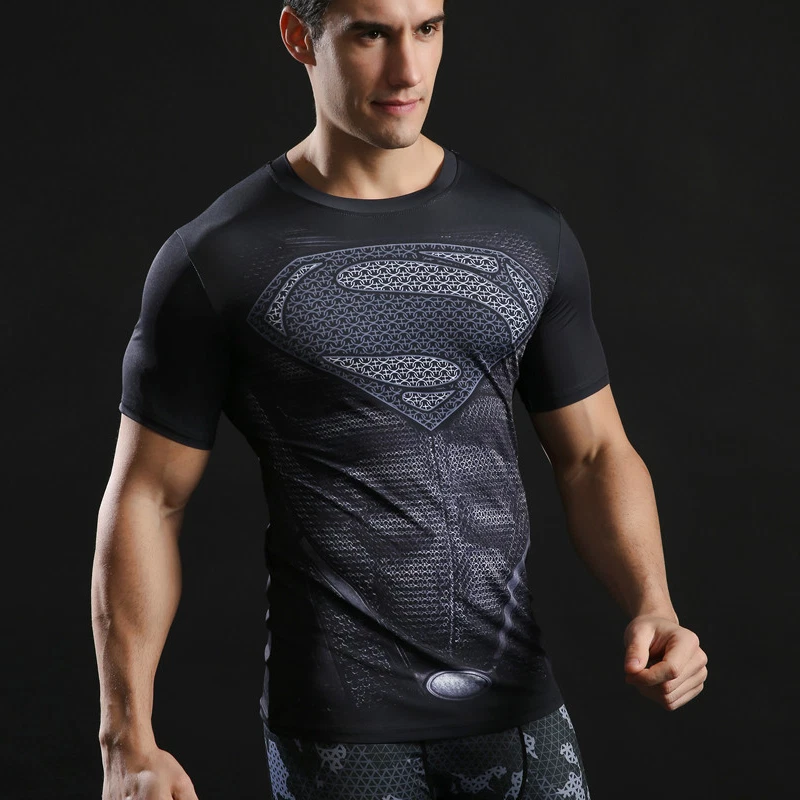 Herren T-Shirt Compression Top Fitnessstudio Superheld Avengers Marvel Muskel - Bild 2 von 4