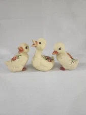 Vintage 1973 Hand Painted Byron Molds Duck Figurines - Signed D.S.