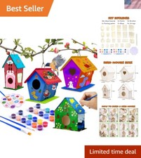 Kids DIY Birdhouse Kit   4 Unassembled Craft Projects for Artistic Children