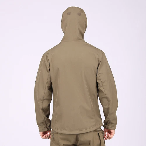 Giacca a vento tattica uomo soft shell giacca esercito jacket cappuccio tempo libero ~ - Foto 5 di 65