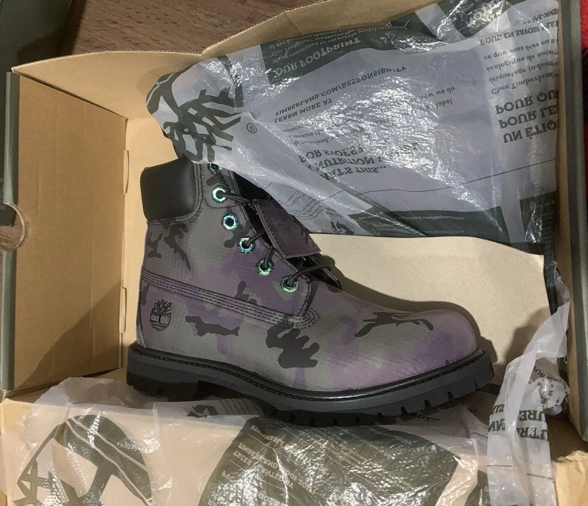 grey iridescent timberland boots