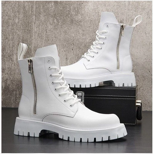 Hombres Botas Punk Prendas para el torso Altas Motocicleta Informales Botines Aumento de Altura Zapatos - Imagen 1 de 12
