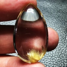 44.2Cts Natural Clear Beautiful Rutile Crystal Quartz Pendant Polished AAAAA