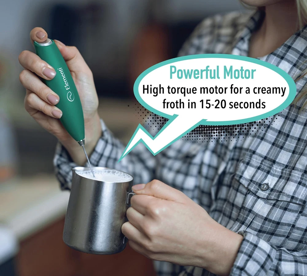 Milk Frother Handheld Double Whisk - Matcha Whisk & Drink Mixer Handheld - Match