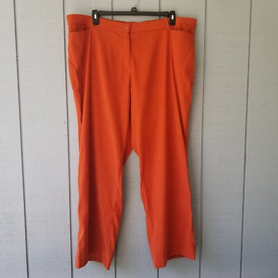 #ad Coldwater Creek Pants Womens 24W Rust High Rise Front Zip Pockets Stretch 44x31 $12.99