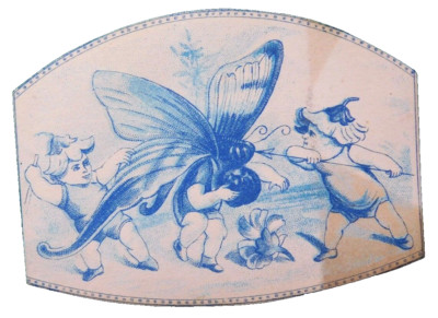 1870s-80s Cherubs Attacking Butterfly Cherub Victorian Trade Card F26