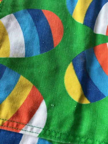 Mod Retro Flower Geometric Purse Tote Bag Colorful Green Orange Yellow Blue - Picture 4 of 7